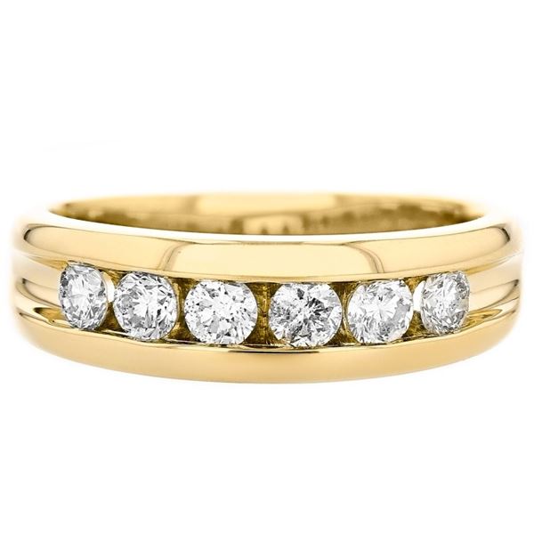 14K Yellow Gold 0.95ctw Diamond Channel Band