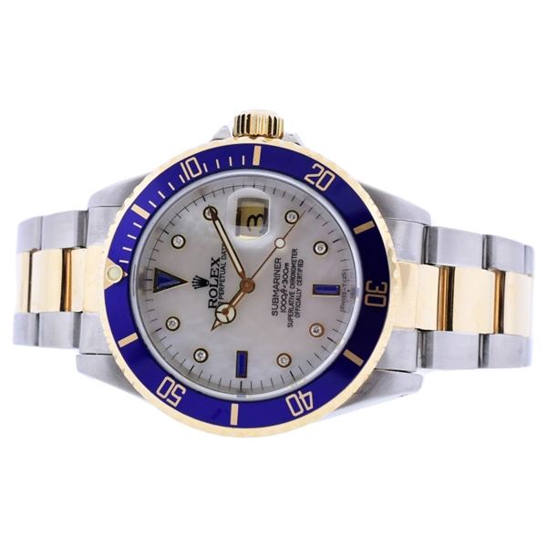 Rolex Submariner YG/SS MOP Serti Dia 40 Wristwatch