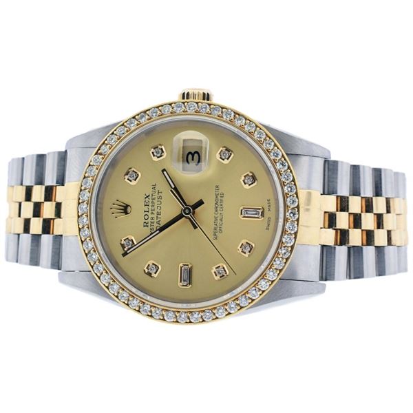 Rolex DateJust YG/SS Yellow 1.50ct Diam 36 Watch
