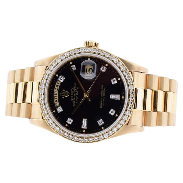 Rolex Day-Date 18K Gold 1.50ct Diamond 36 Watch