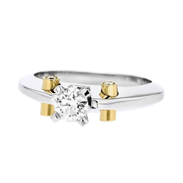 18K Two Tone Gold 0.50ctw Diamond Ring