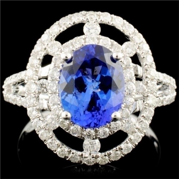 14K Gold 1.70ct Tanzanite & 0.75ctw Diamond Ring