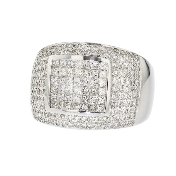 18K White Gold 1.55ctw Diamond Ring