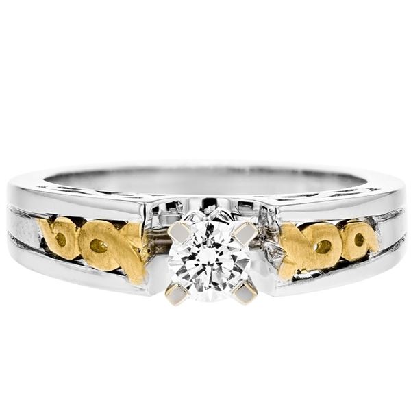 18K Two-Tone 0.35ctw Diamond Engagement Ring