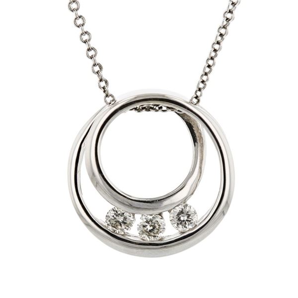 14K White Gold 0.15ctw Diamond Pendant