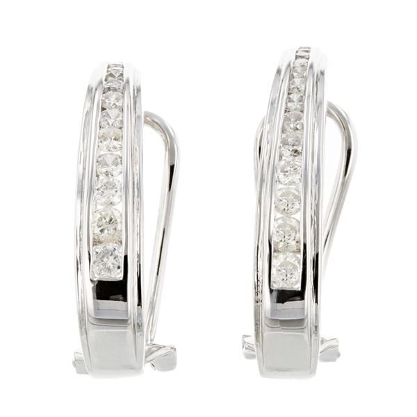18K White Gold 0.80ctw Diamond Earrings