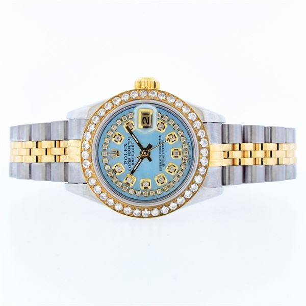 Rolex DateJust YG/SS 1.00ct Diam MOP 26 Watch