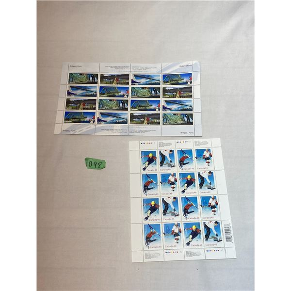 Canada Post Bridges & Winter Sports Mint Stamp Sheets