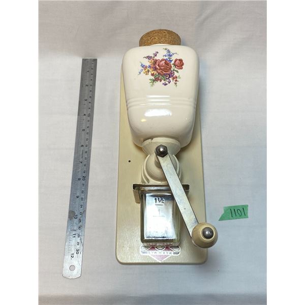Vintage KYM Wall-Mounted Ceramic Coffee Grinder