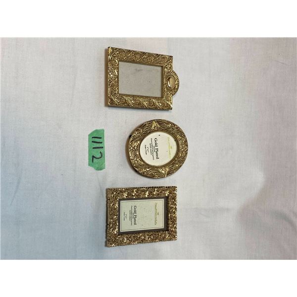 Set of 3 Philip Whitney Ltd. Miniature Gold-Plated Photo Frames
