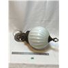 Image 1 : Vintage Iridescent Ribbed Glass Hanging Swag Lamp