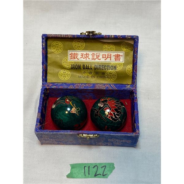 Chinese Cloisonne Enamel Baoding Chime Balls with Box