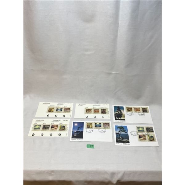 Group of Seven Canada Post Commemorative Stamp Sheets & FDCs