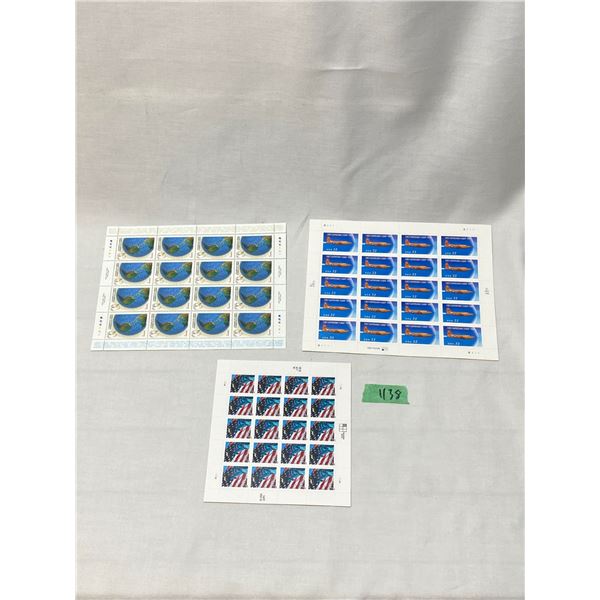 US and Canada Mint Postage Stamp Sheets