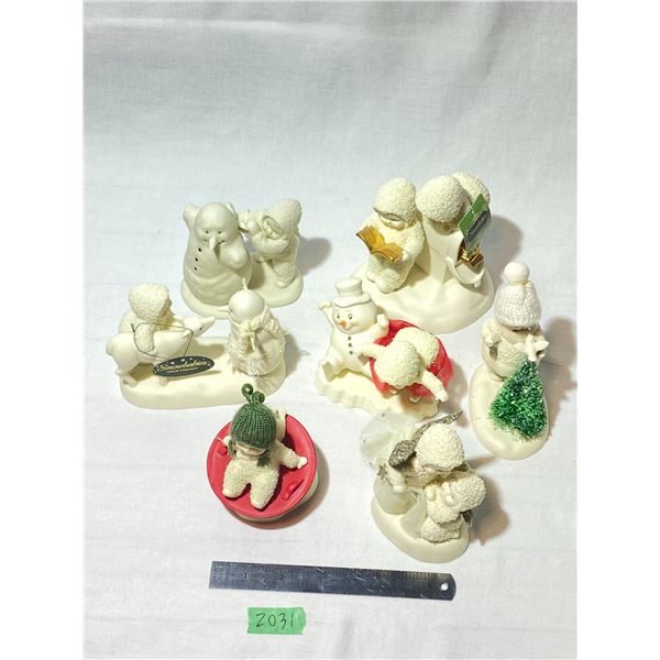 Collection of 6 Dept 56 Snowbabies Figurines
