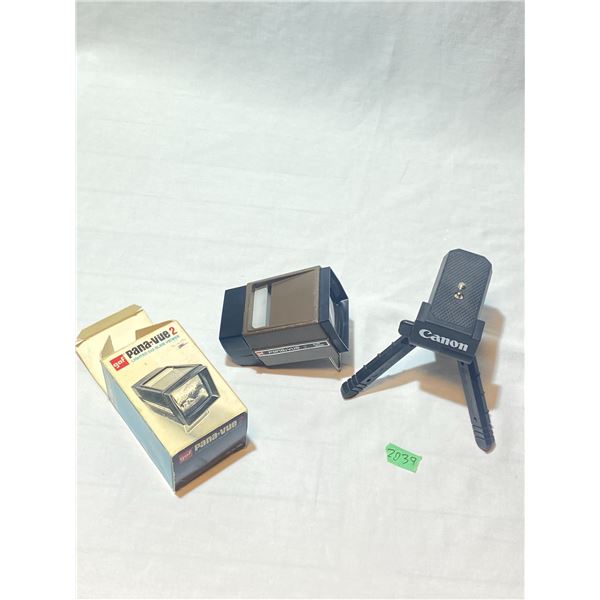 GAF Pana-Vue 2 Lighted Slide Viewer & Canon Tabletop Tripod