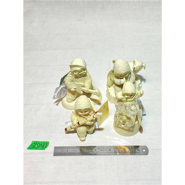 Collection of 4 Department 56 Snowbabies Musical Figurines