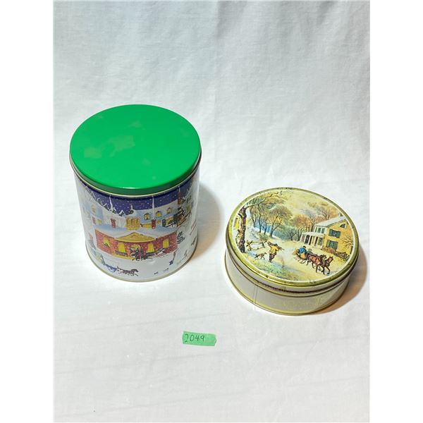 Winter & Sleigh Scene Decorative Advertising Tins