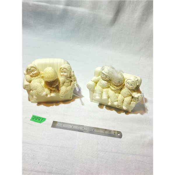 Pair of Department 56 Snowbabies Couch Figurines