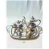 Image 1 : Edinborough Plate 5-Piece Silver Plated Tea & Coffee Set with Tray