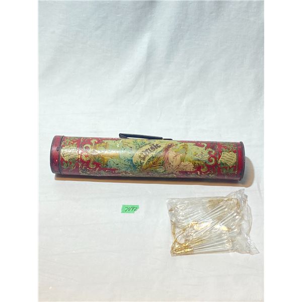 Antique W&R Jacob & Co. Biscuit Tin Cylinder & Icicle Prisms