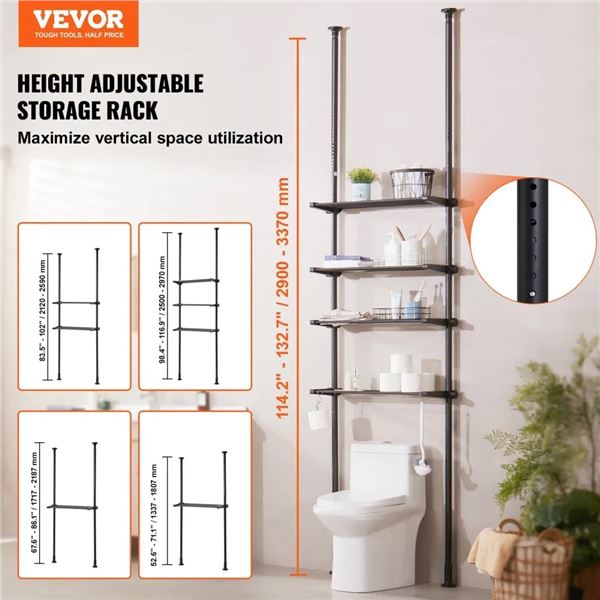 Customer returned looks new - VEVOR Over Toilet Storage Rack - Black
