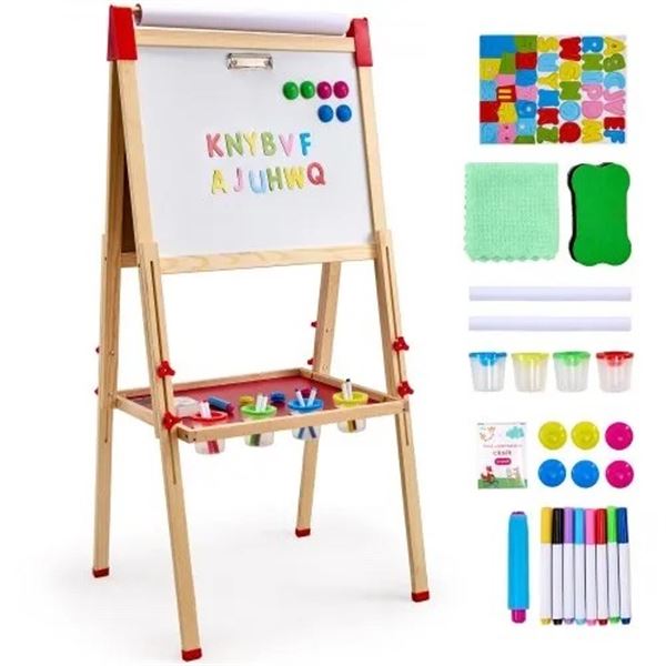 Brand New - VEVOR Kid's Art Easel - Natural Wood - Model AC7810A