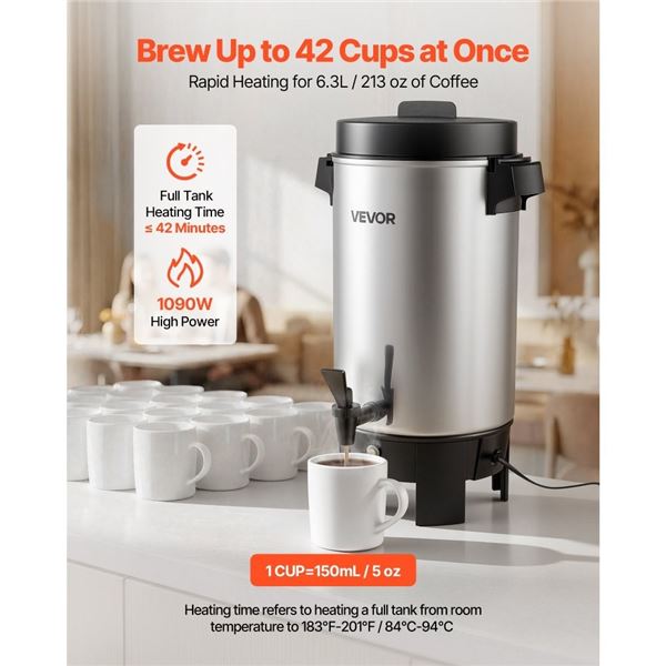 Brand New - Coffee Urn - Model FCMLA042 - 6.3L (42 Cup)
