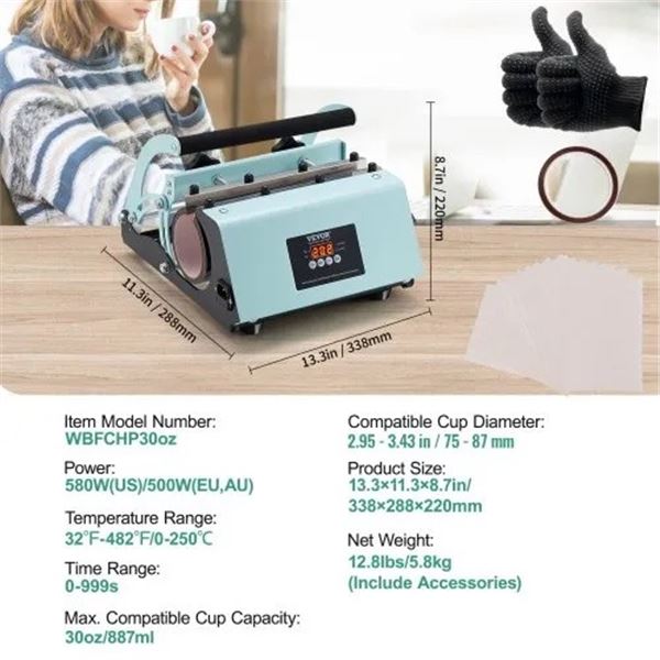 Brand New - VEVOR Mug Heat Press Machine