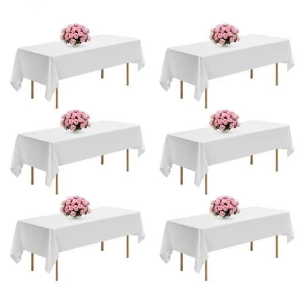 Brand New - Brand New White Rectangular Polyester Tablecloths – 60 x 102 Inches