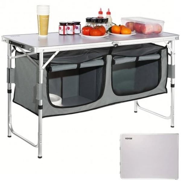 Brand New - Brand New VEVOR Adjustable Folding Camping Kitchen Table – 47.2 Inches