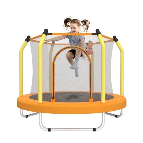 Brand New - Brand New VEVOR 55-Inch Yellow Kids Trampoline with Safety Enclosure