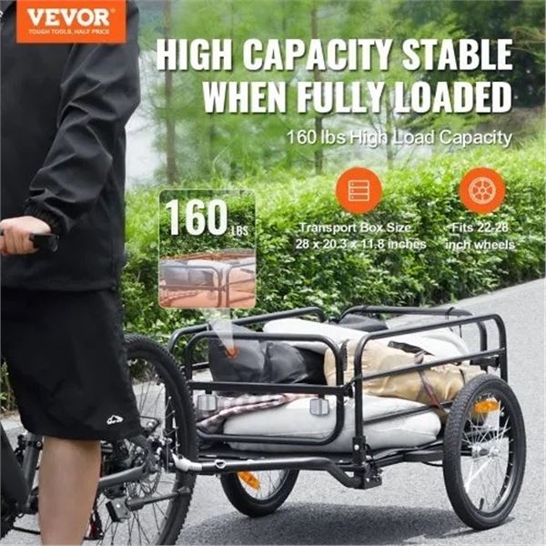 Brand New - Brand New VEVOR 160 LB Heavy-Duty Bike Cargo Trailer with 16-Inch Wheels