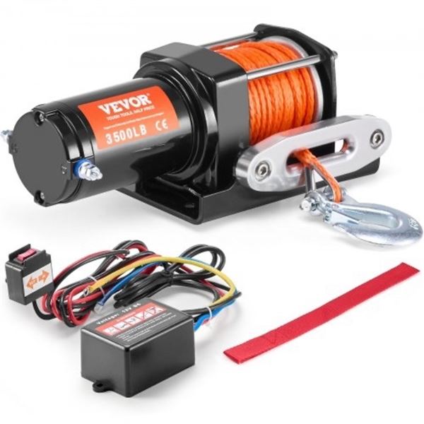 Brand New - Brand New VEVOR 3500 LB 12V Electric ATV/UTV Winch with Synthetic Rope