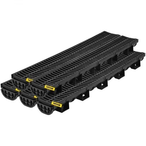 Brand New - Brand New VEVOR 5M Linear Trench Drain System with Plastic Grates
