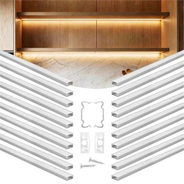 Brand New - Brand New VEVOR U-Shaped LED Aluminum Channels with Milky Covers
