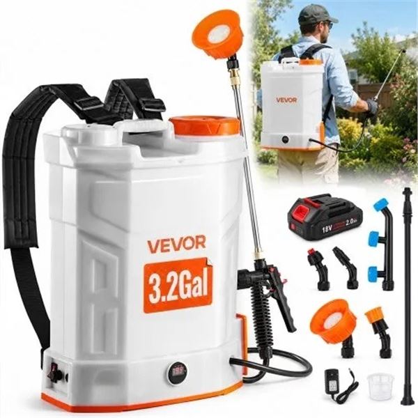 Brand New - Brand New VEVOR 3.2-Gallon Battery-Powered Backpack Sprayer