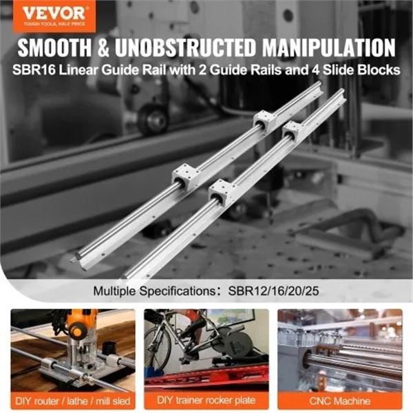 Brand New - Brand New VEVOR SBR16 800mm Linear Guide Rail Set
