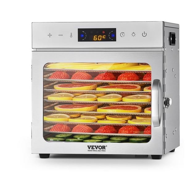 Brand New - Brand New VEVOR Stainless Steel Food Dehydrator 400W with Digital Controls