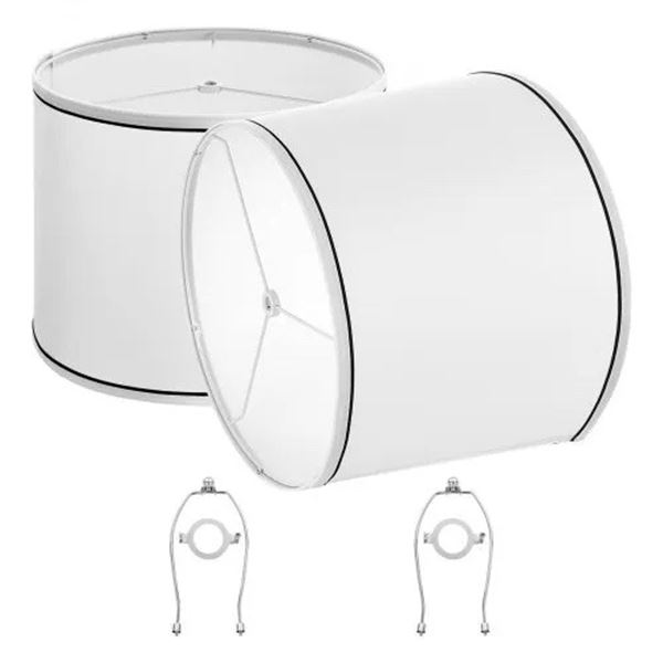 Brand New - Brand New VEVOR Linen Lamp Shades 11 x 13 x 10 Inch – White with Black Edge