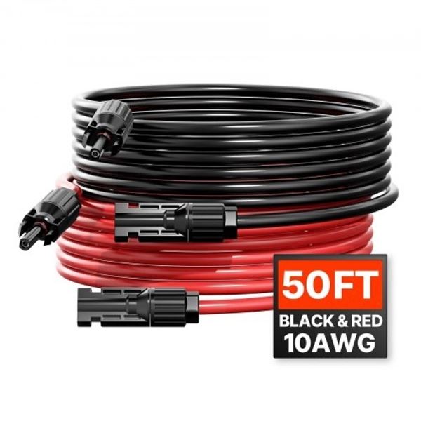 Brand New - Brand New VEVOR 50FT 10AWG Solar Panel Extension Cable – Red & Black