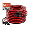 Image 2 : Brand New - Brand New VEVOR 50FT 10AWG Solar Panel Extension Cable – Red & Black