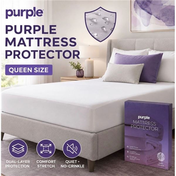 Brand New - Brand New Purple Mattress Protector – Queen Size – Quiet Dual-Layer Pr