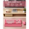 Image 4 : Brand New - Brand New Sablute Hot Pink Wireless Keyboard & Mouse Combo with Magnetic Wrist