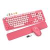 Image 1 : Brand New - Brand New Sablute Hot Pink Wireless Keyboard & Mouse Combo with Magnetic Wrist