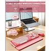 Image 2 : Brand New - Brand New Sablute Hot Pink Wireless Keyboard & Mouse Combo with Magnetic Wrist
