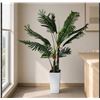 Image 2 : Brand New - Brand New 5FT Triple-Trunk Artificial Palm Tree with Tall White Planter