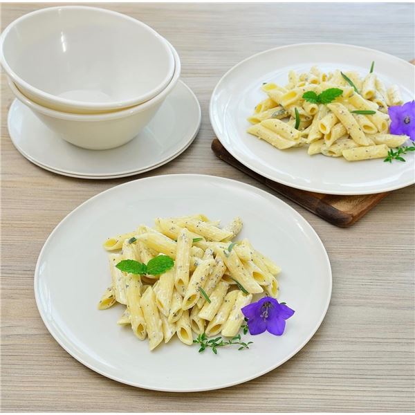 Brand New - Brand New Younggever 18-Piece Plastic Dinnerware Set – Cream