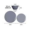 Image 3 : Brand New - Brand New Younggever 18-Piece Plastic Dinnerware Set – Dark Gray