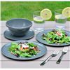 Image 4 : Brand New - Brand New Younggever 18-Piece Plastic Dinnerware Set – Dark Gray
